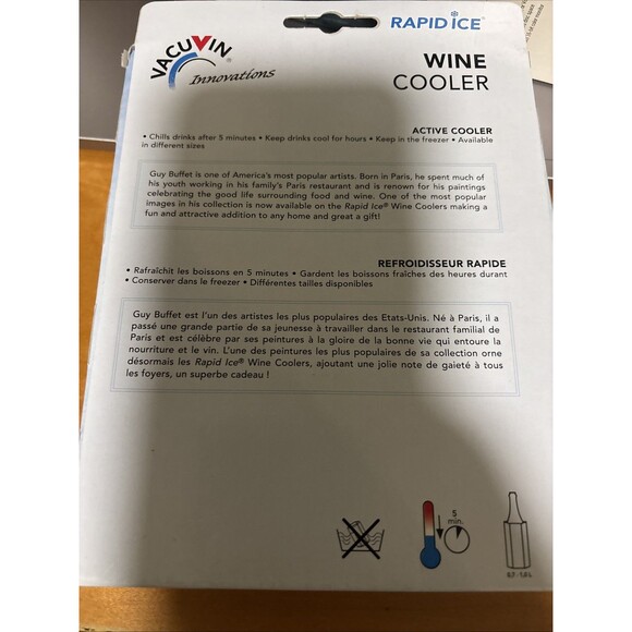 Vacuvin Wine Cooler Rapid Ice - CHILLS DRINKS FAST - NEW - Picture 2 of 3